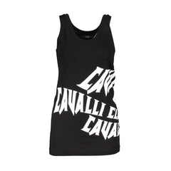 Cavalli Class Damen Top Schwarz Logo Druck