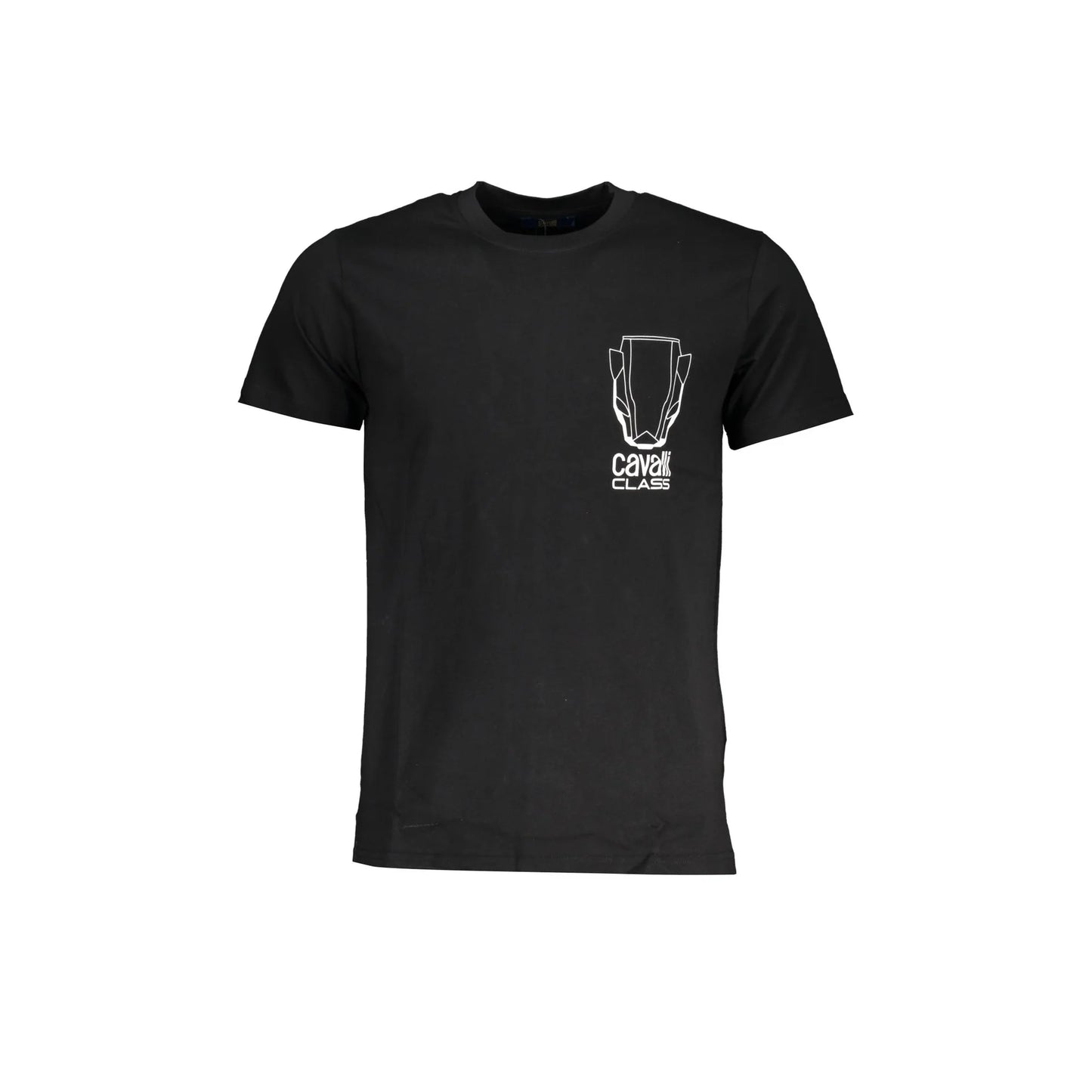 Cavalli Class T-Shirt Maniche Corte Uomo Nera Stampa Logo Nero - foto prodotto