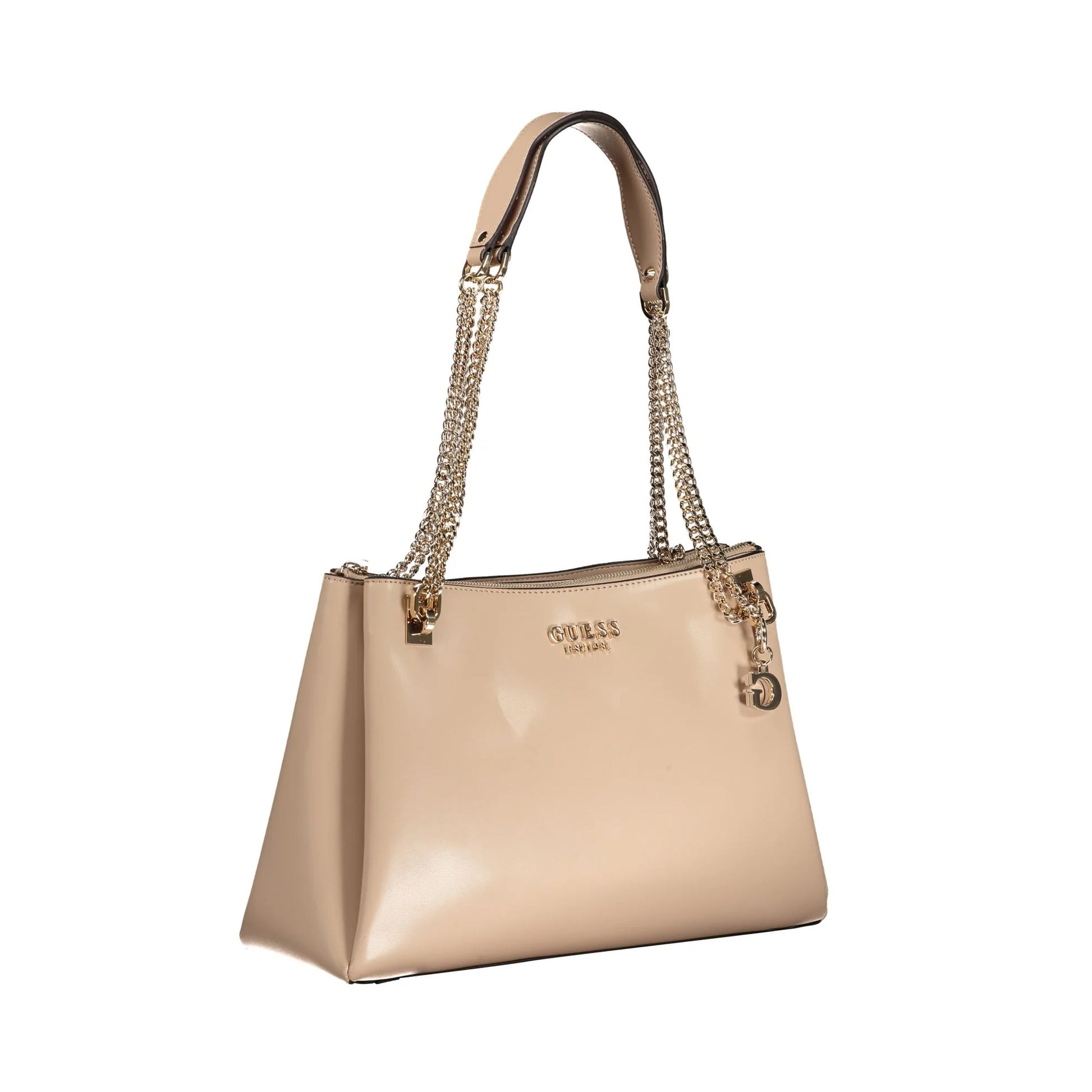 GUESS JEANS Borsa Donna Eliette Beige a Spalla con Catena e Zip Borse - vista 3