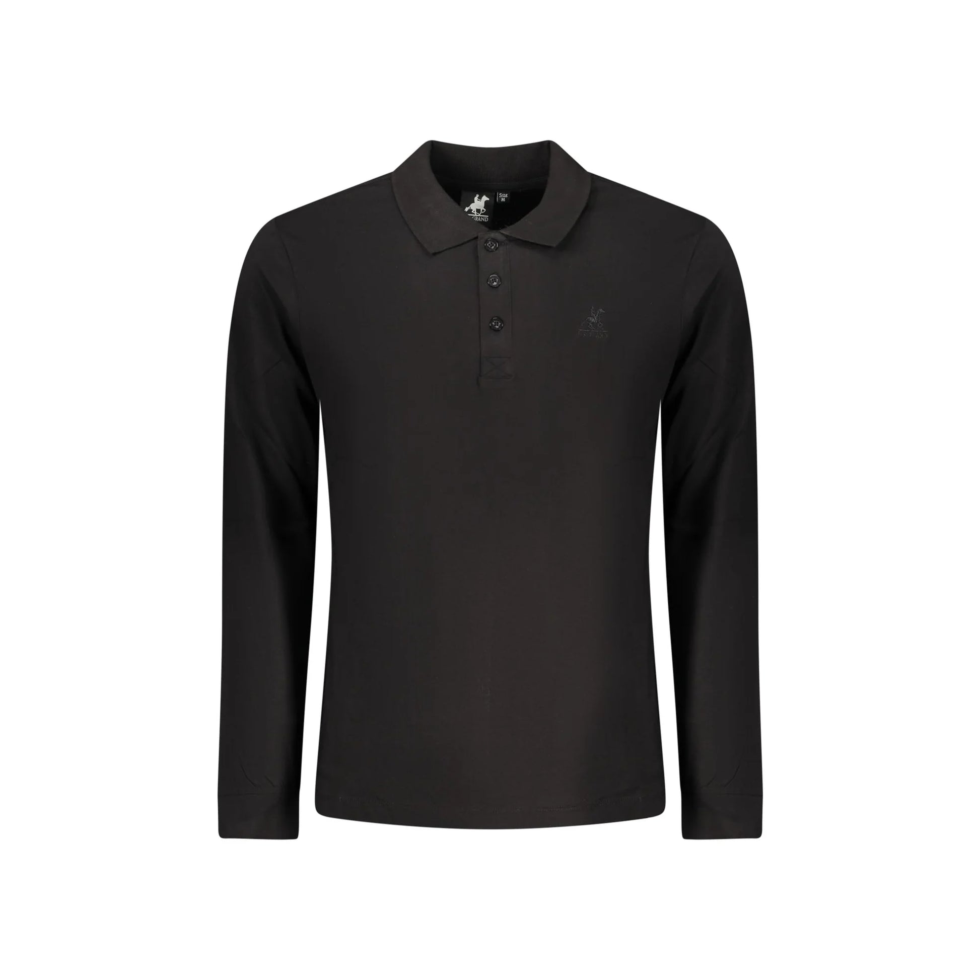 U.S. Grand Polo Uomo Nera Maniche Lunghe Cotone Ricamo Logo Nero - foto prodotto
