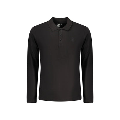 U.S. Grand Polo Uomo Nera Maniche Lunghe Cotone Ricamo Logo Nero - foto prodotto
