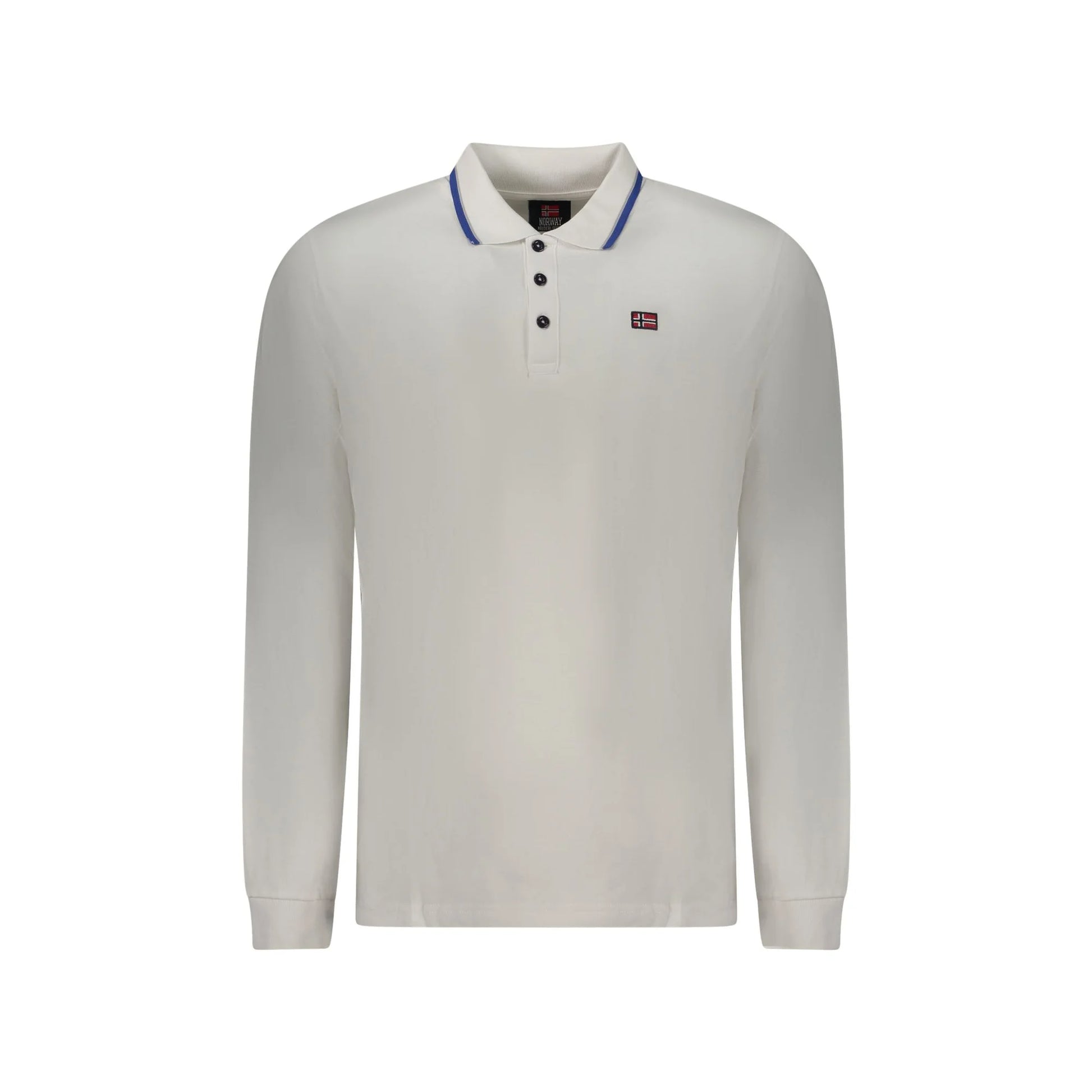 Norway 1963 Polo Uomo Bianca Maniche Lunghe Cotone Ricamo Logo Bianco - foto prodotto