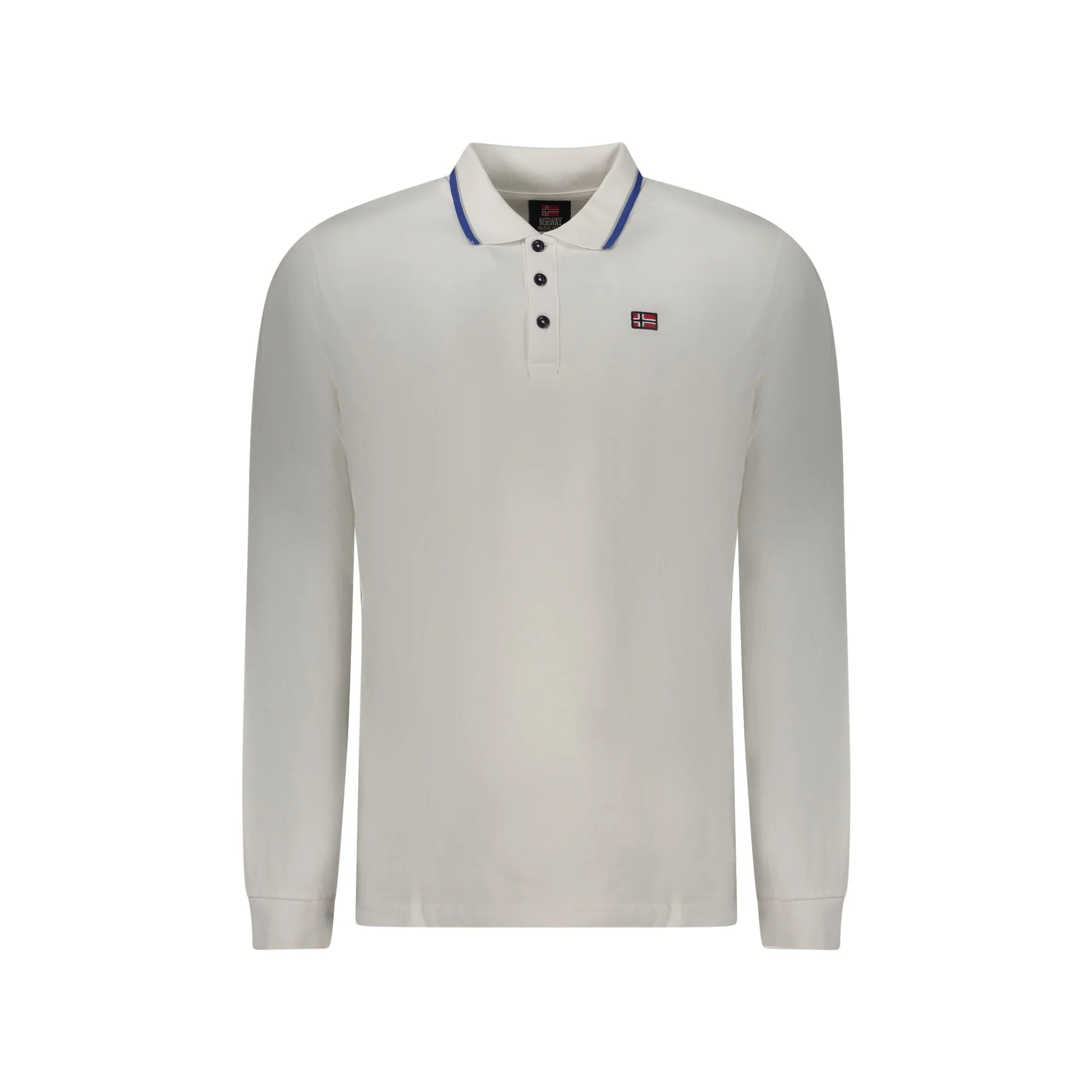 Norway 1963 Polo Uomo Bianca Maniche Lunghe Cotone Ricamo Logo Bianco - foto prodotto