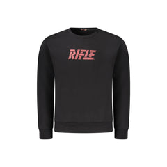 Rifle Felpa Maniche Lunghe Uomo Nera Stampa Logo
