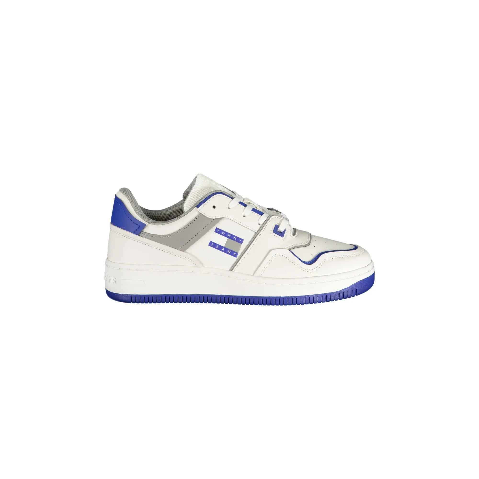 TOMMY HILFIGER Scarpe Sneakers Uomo Bianche con Dettagli Blu Royal Bianco - foto prodotto