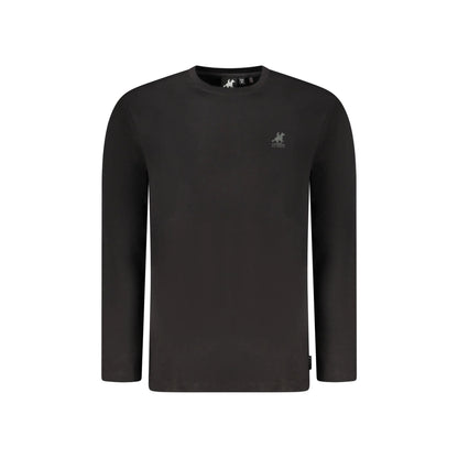 U.S. Grand T-Shirt Uomo Nera Maniche Lunghe Girocollo Logo Nero - foto prodotto