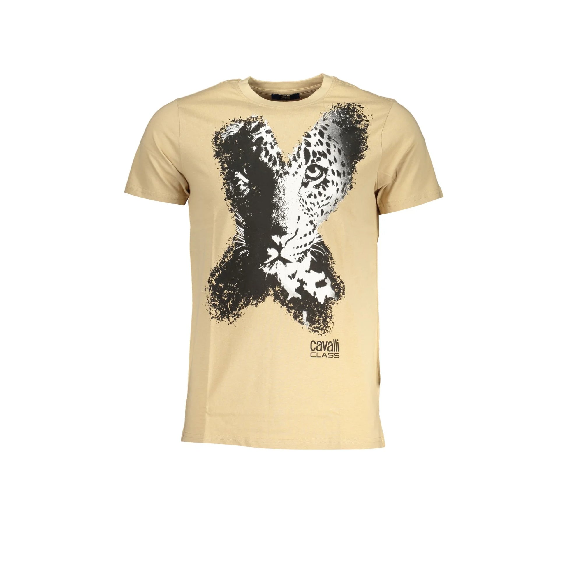 Cavalli Class T-Shirt Maniche Corte Uomo Beige Stampa - foto prodotto