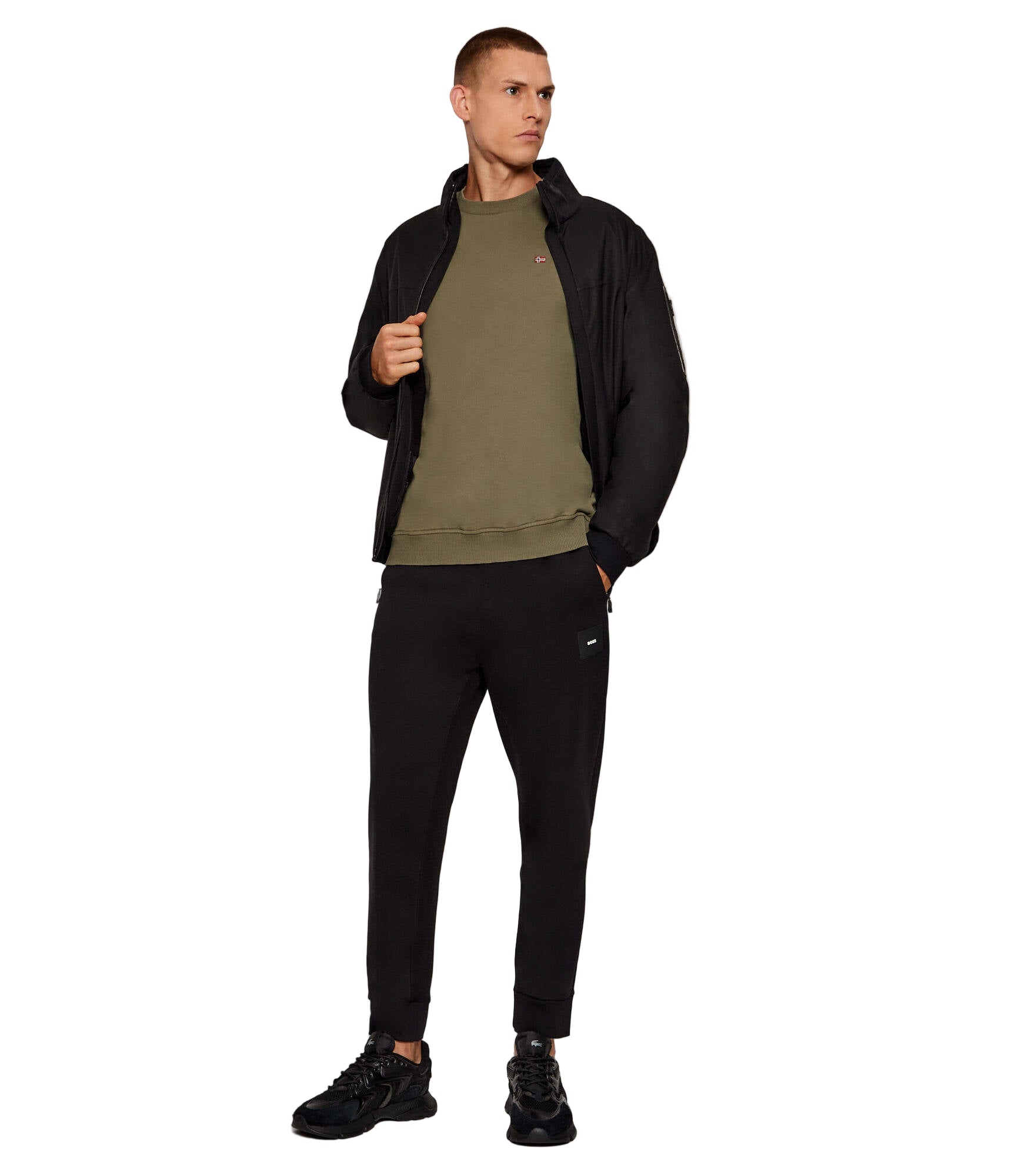 Napapijri Felpa Uomo Verde Girocollo con Logo