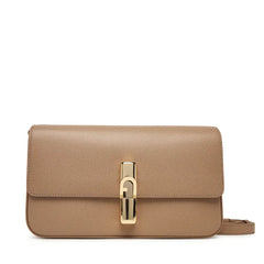 Furla Women's Beige Crossbody Bag Leather Iride Logo