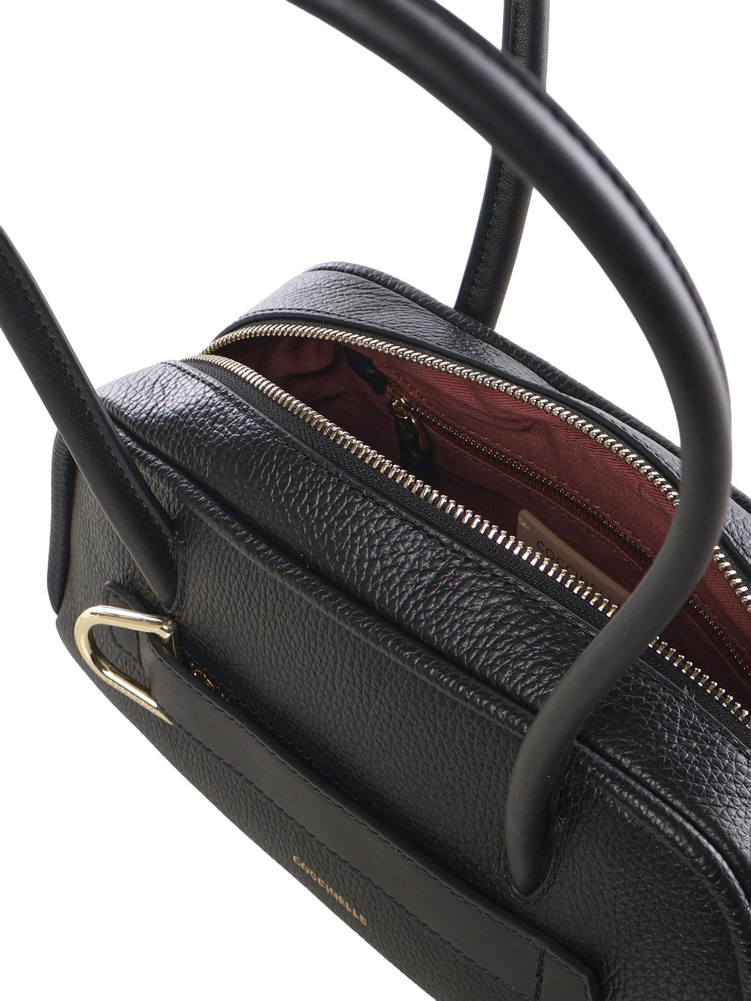 Coccinelle Borsa a Spalla Pelle Donna Nera Logo Borse nero - vista 5
