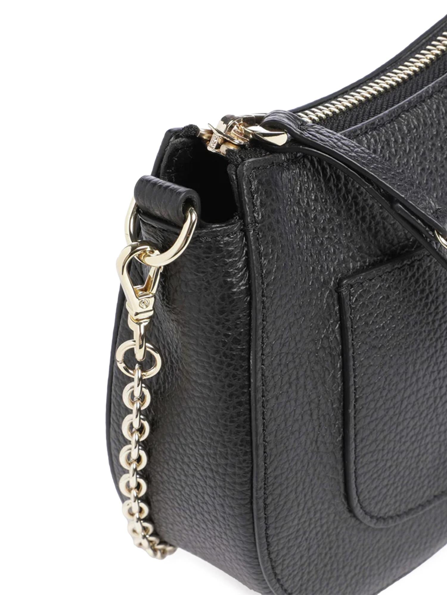 Coccinelle Borsa a Tracolla Pelle Donna Nera Con Tracolla in Catena