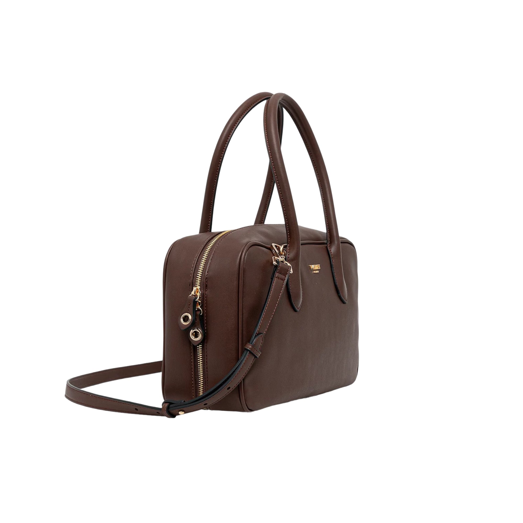TWINSET Borsa Donna a Mano Bauletto Marrone con Tracolla Regolabile