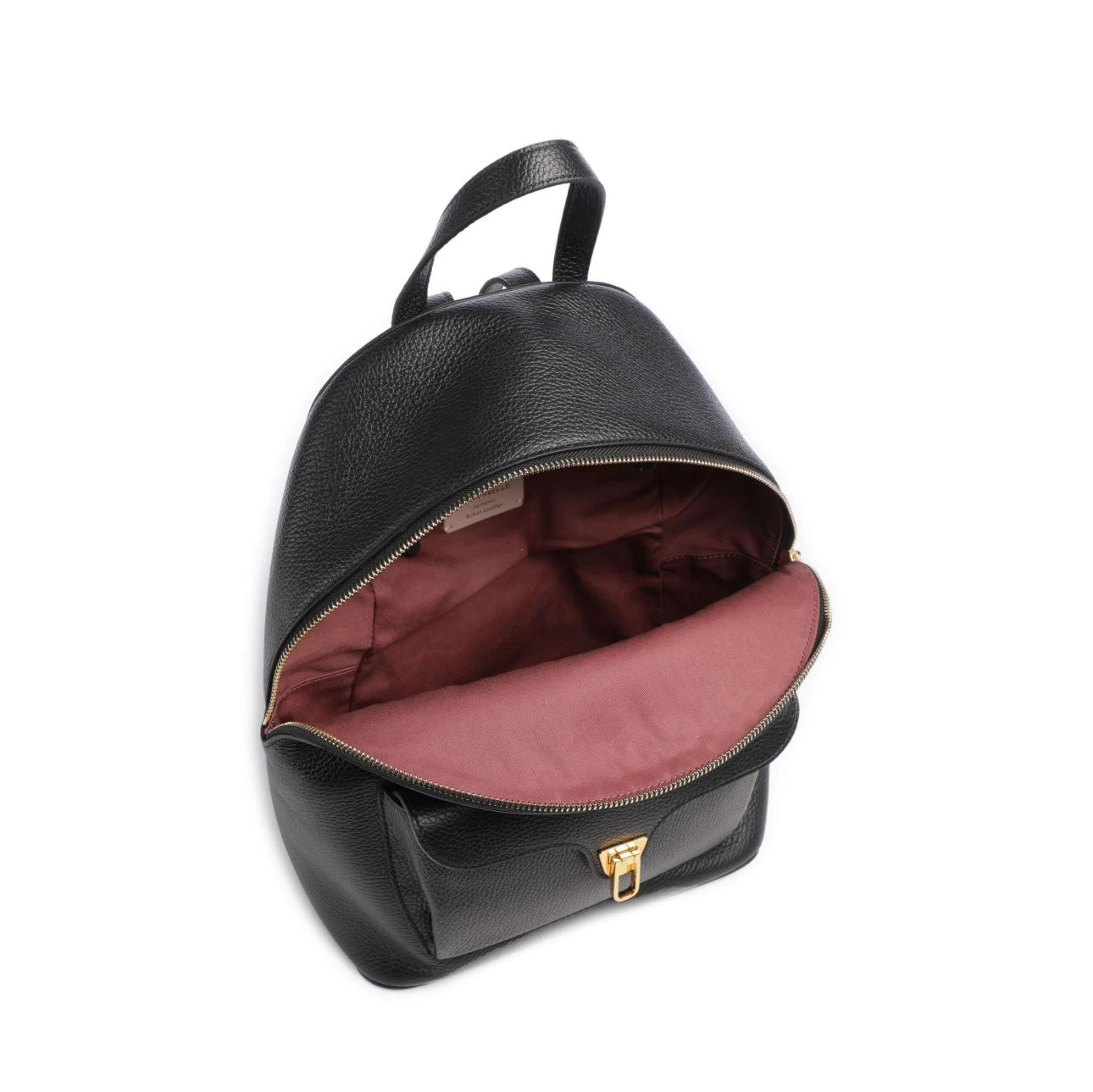 Coccinelle Zaino Donna Nero, In Vera Pelle, Beat Generation