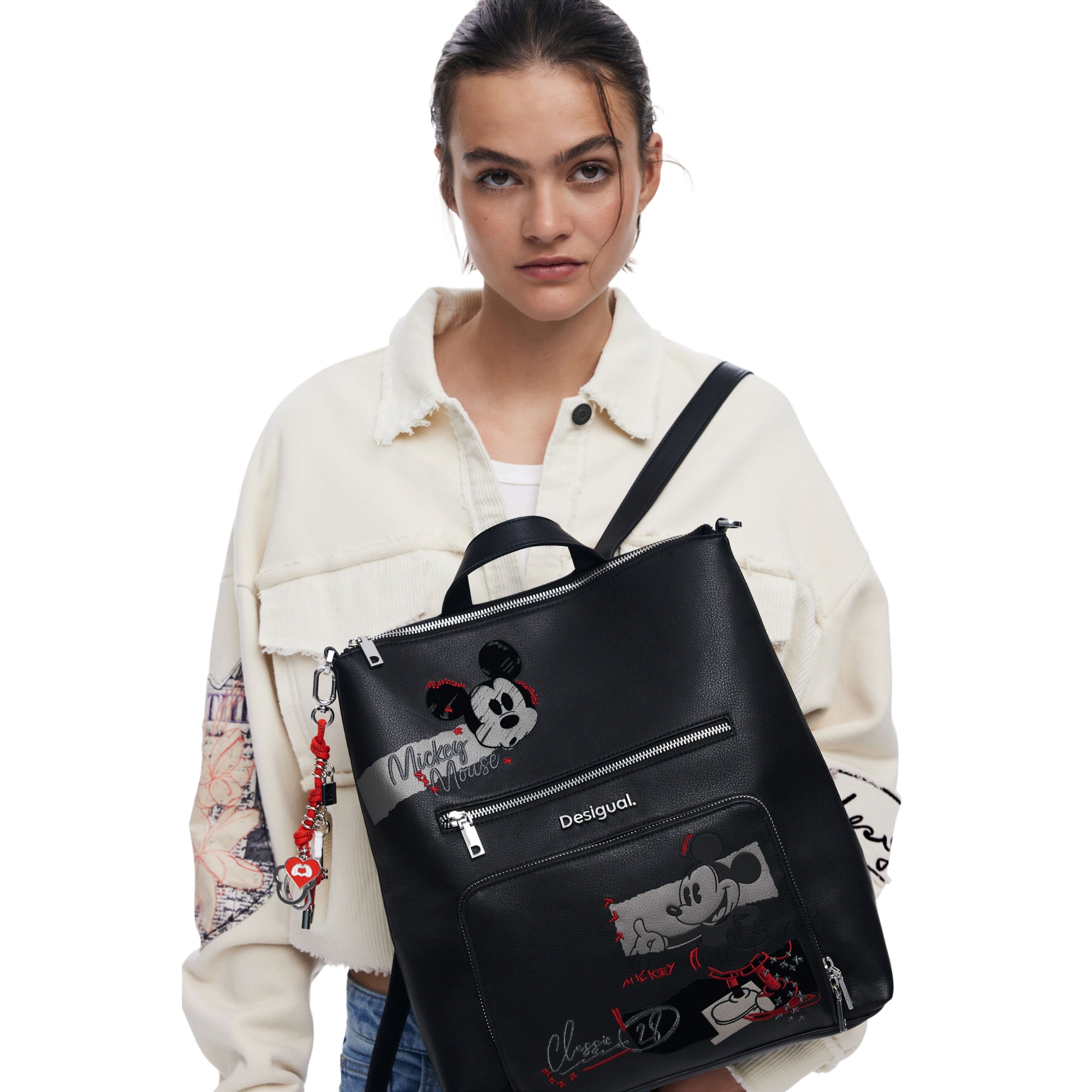 DESIGUAL Zaino Donna Nero Mickey Rock Pretoria