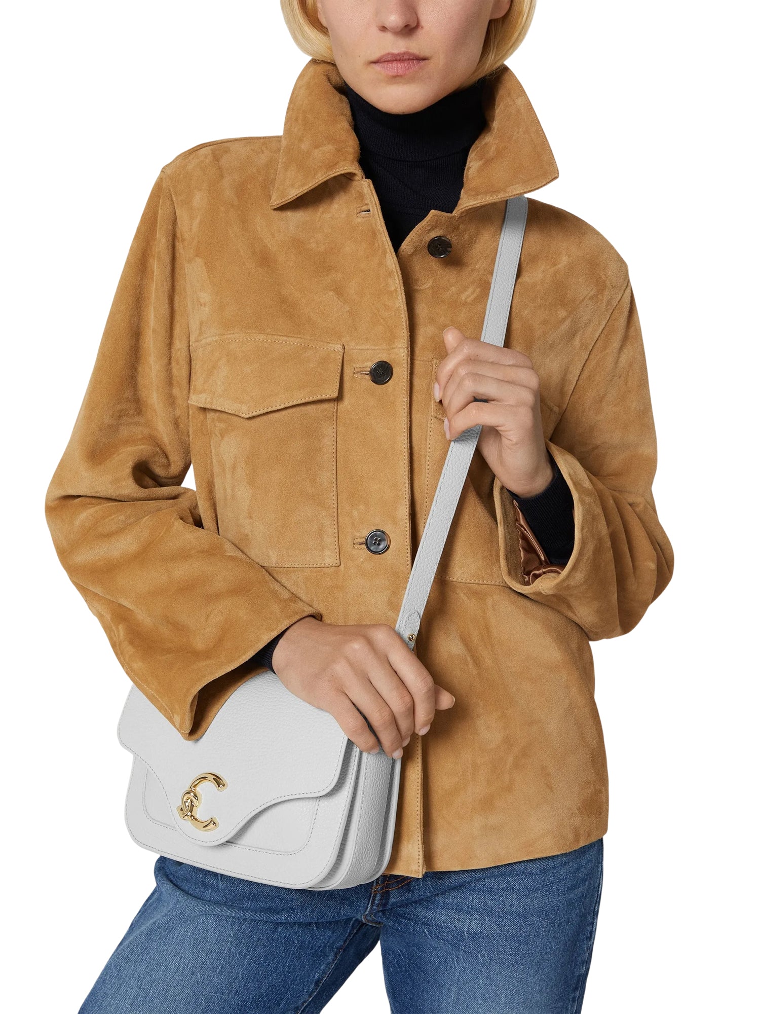 COCCINELLE Borsa Donna a Tracolla Nera, In Vera Pelle, C-Me Small
