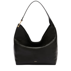 Furla Τσάντα Χιαστί Βάση Δέρμα Γυναίκα Μαύρη Λογότυπο