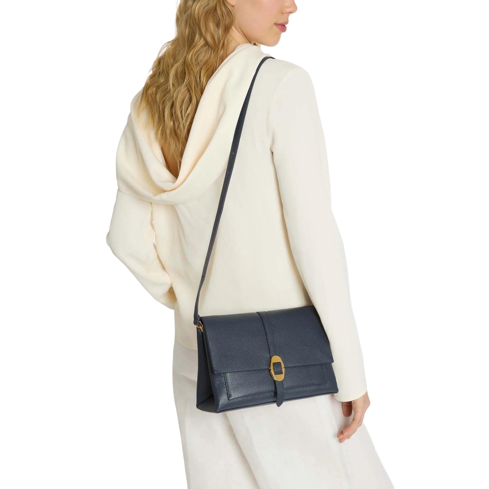 COCCINELLE Borsa Donna Bianca con Tracolla Regolabile, In Vera Pelle, Dorian Small
