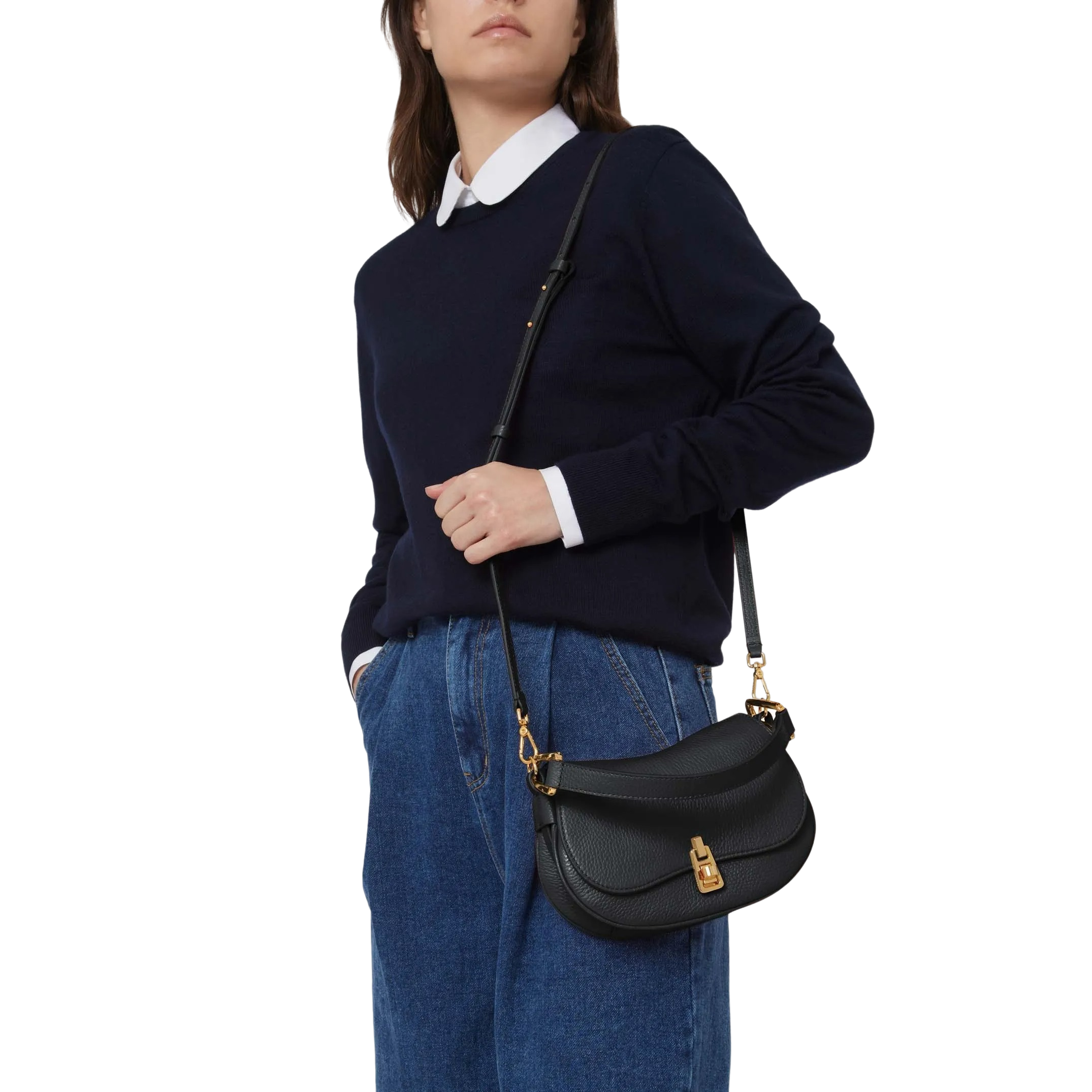 COCCINELLE Borsa Donna Piccola a Tracolla Blu, In Vera Pelle, Magie Soft Mini