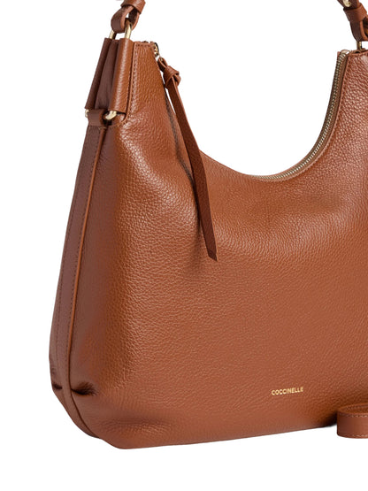 COCCINELLE Borsa Donna a Spalla Marrone Rebekka Small in Vera Pelle Borse - vista 4