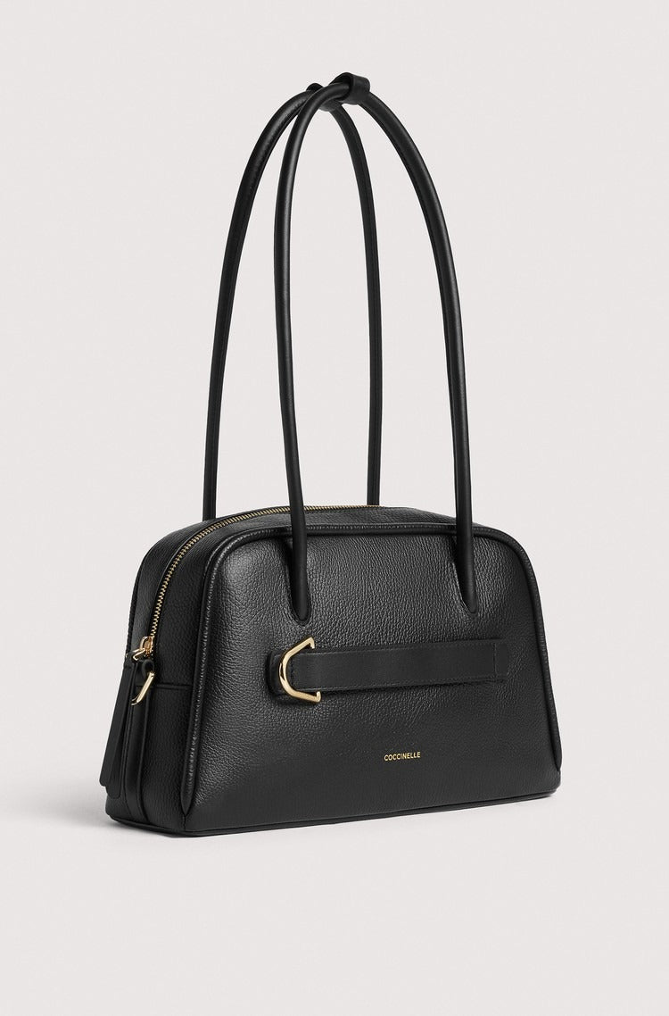 Coccinelle Borsa a Spalla Pelle Donna Nera Logo Borse nero - vista 2