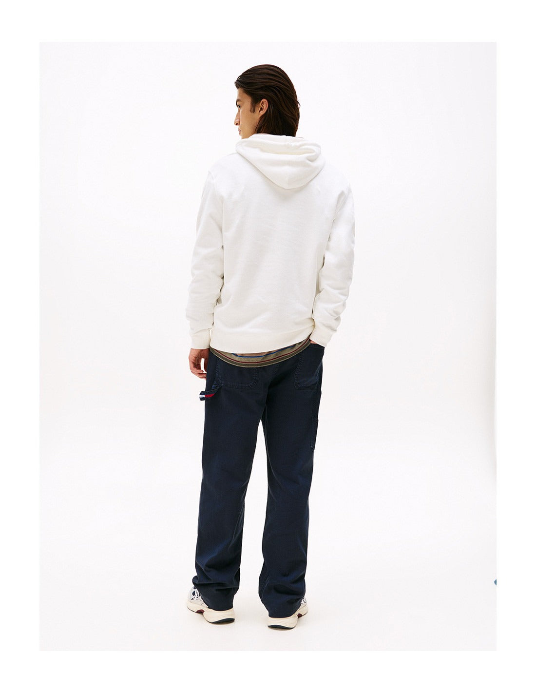 Tommy Hilfiger Felpa Uomo Bianca Cappuccio Garzata Tascone Logo Felpe bianco - vista 3