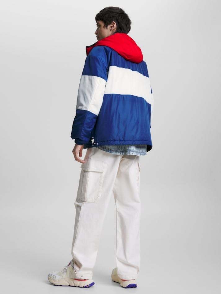 Tommy Hilfiger Giubbotto Uomo Blu Reversibile Cappuccio Giubbotti e Giacche - vista 5