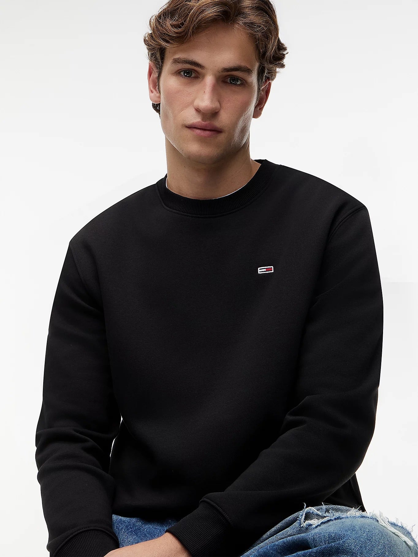 Tommy Hilfiger Felpa Maniche Lunghe Uomo Nera Logo Felpe nero - vista 3