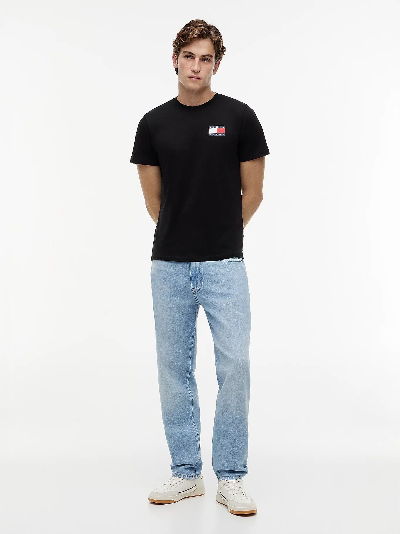 Tommy Hilfiger T-Shirt Uomo Nera Girocollo Cotone Stampa Logo nero - vista 2