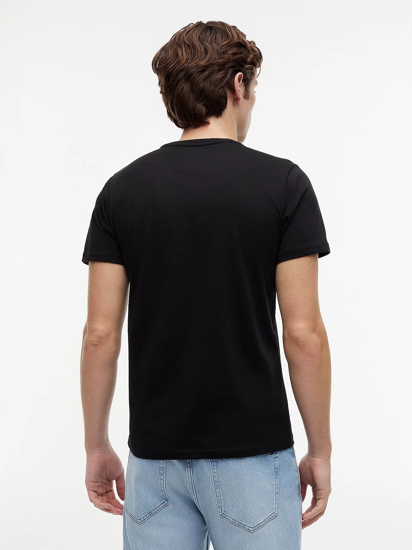 Tommy Hilfiger T-Shirt Uomo Nera Girocollo Cotone Stampa Logo nero - vista 4
