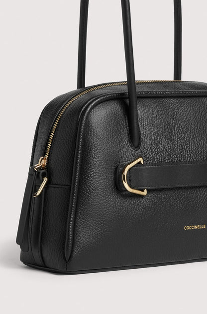 Coccinelle Borsa a Spalla Pelle Donna Nera Logo Borse nero - vista 3