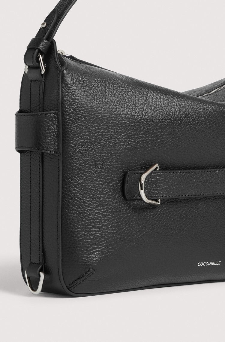 Coccinelle Borsa a Tracolla Pelle Donna Nera Logo Borse nero - vista 5