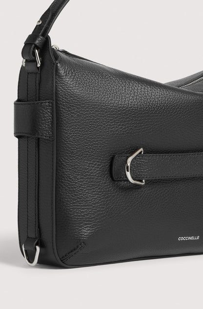 Coccinelle Borsa a Tracolla Pelle Donna Nera Logo Borse nero - vista 5