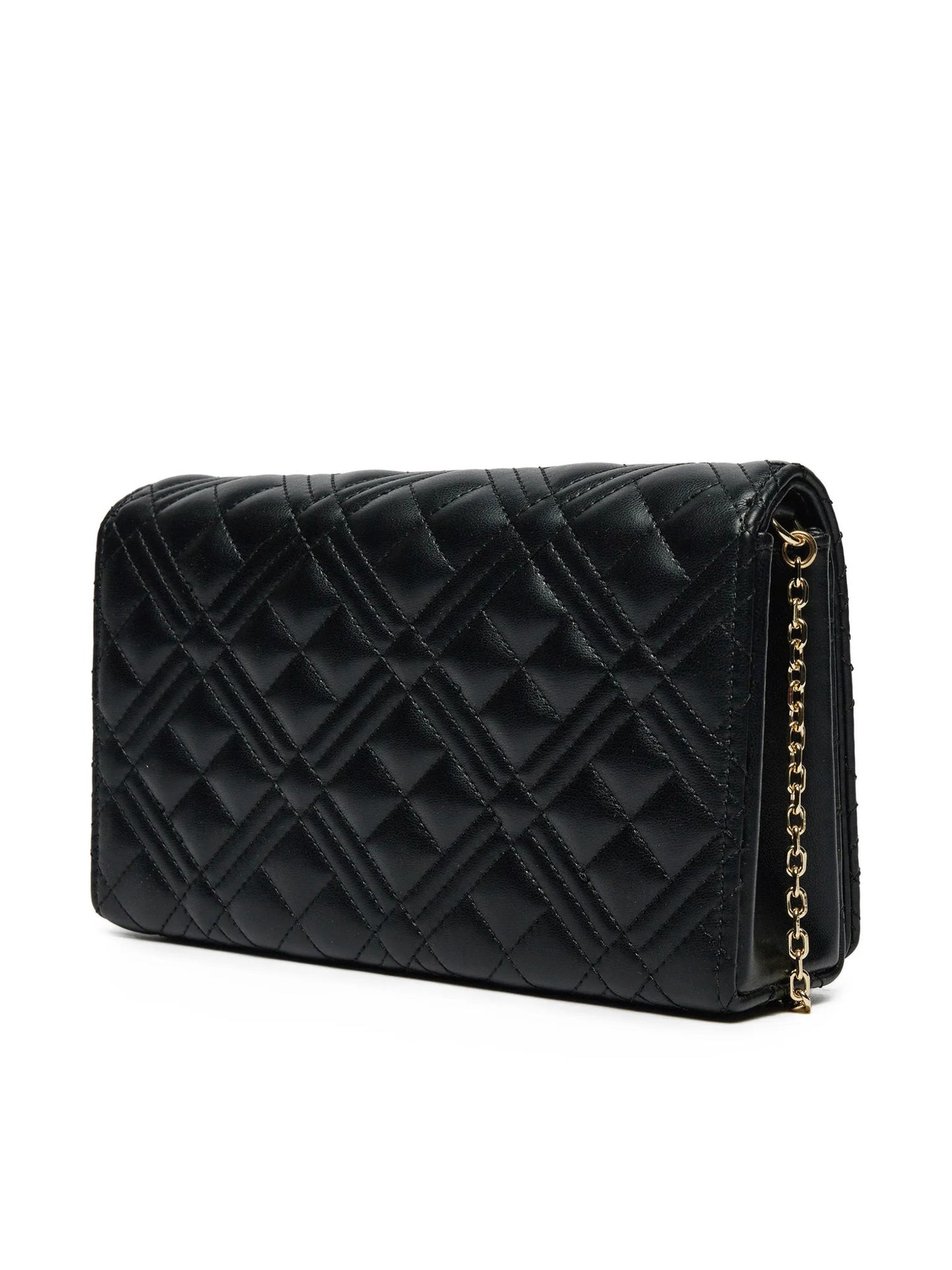 Clutch Donna Love Moschino Shiny Quilted Nera con Tracolla a Catena Borse nero - vista 5