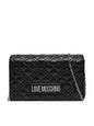 Clutch Donna Love Moschino Shiny Quilted Nera con Tracolla a Catena Borse Nero 2 - vista 6