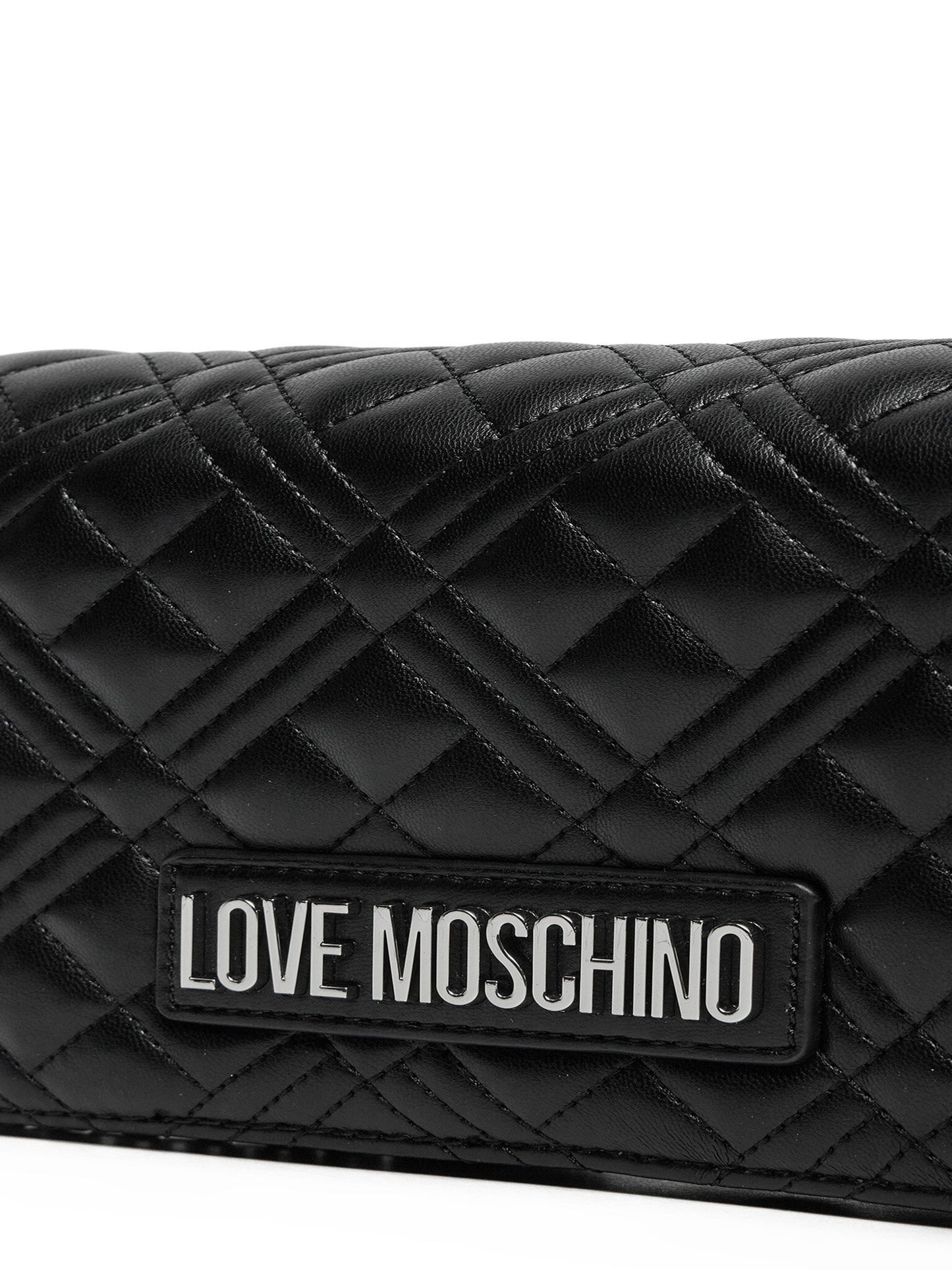 Clutch Donna Love Moschino Shiny Quilted Nera con Tracolla a Catena Borse nero - vista 9