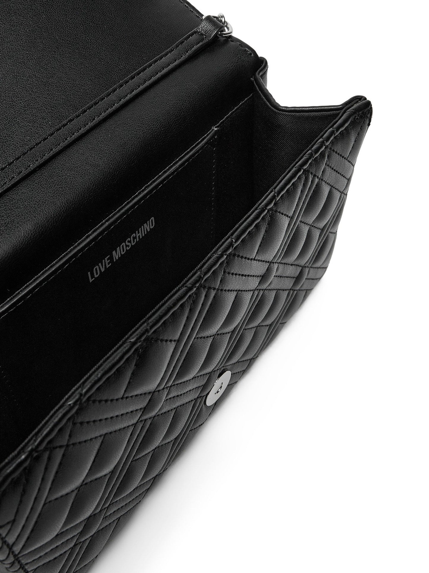 Clutch Donna Love Moschino Shiny Quilted Nera con Tracolla a Catena Borse nero - vista 10
