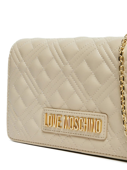 Clutch Donna Love Moschino Shiny Quilted Nera con Tracolla a Catena Borse nero - vista 14