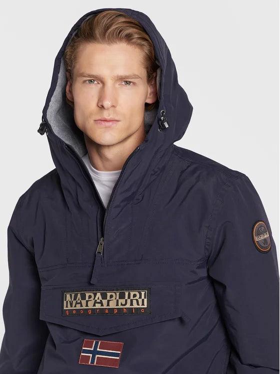 Napapijri Giubbotto Uomo Blu Rainforest con Cappuccio