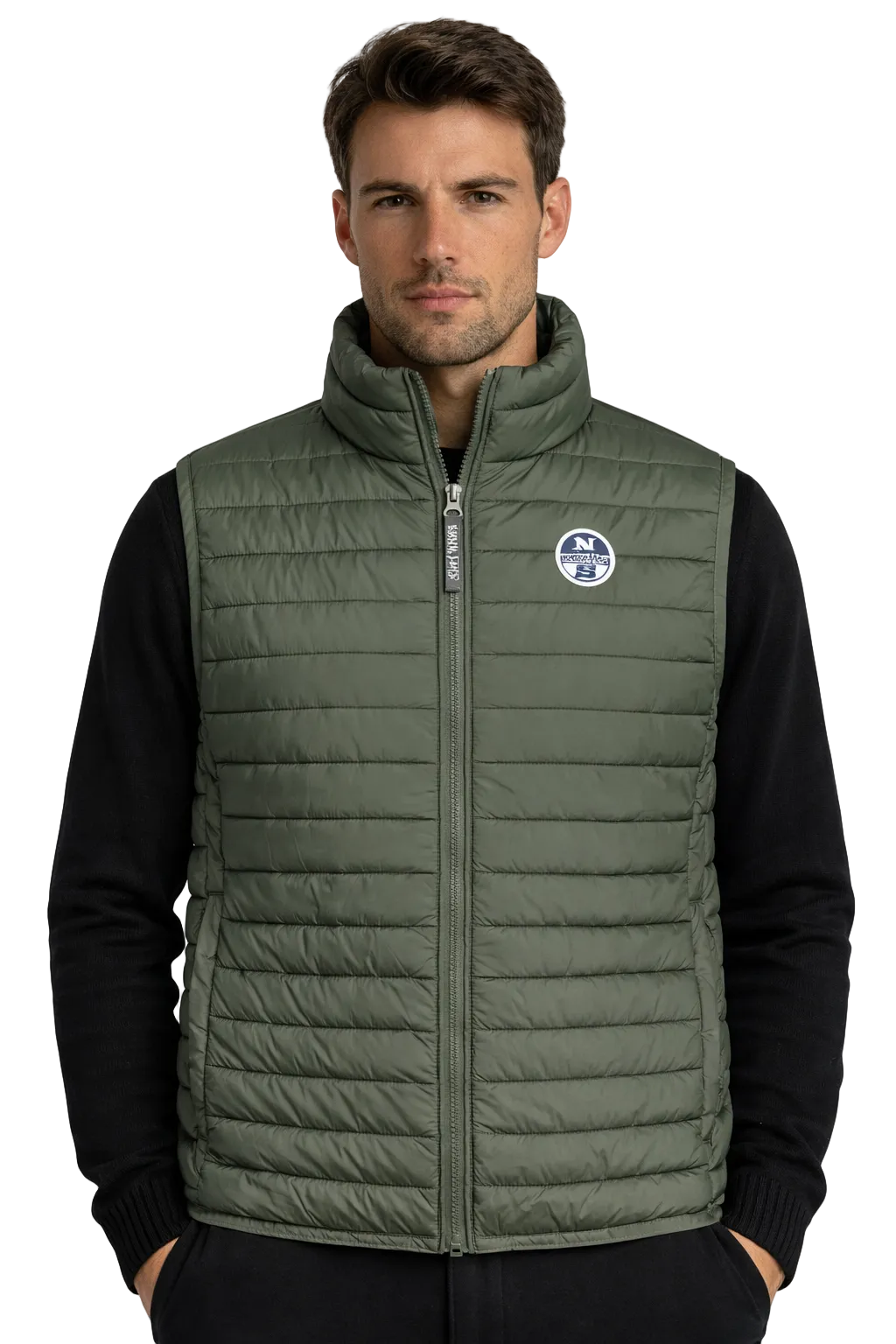 North Sails Smanicato Uomo Verde con Logo Giubbotti e Giacche - foto prodotto