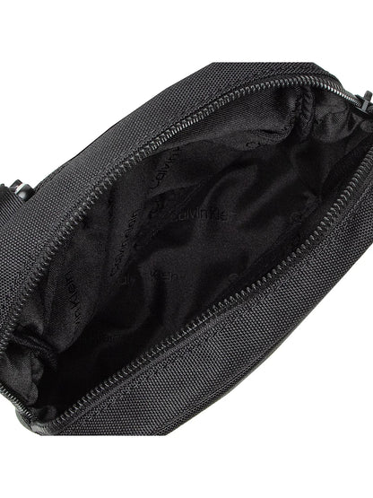 CALVIN KLEIN Borsello Uomo Nero con Tracolla Regolabile e Logo - vista 5