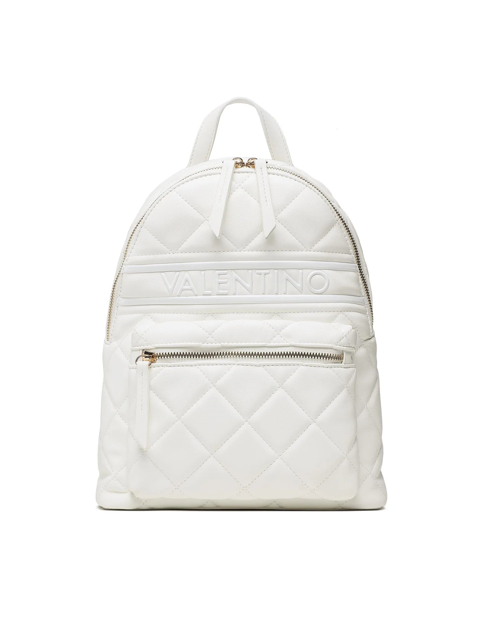 VALENTINO BAGS Zaino Donna Bianco Trapuntato con Dettagli a Contrasto