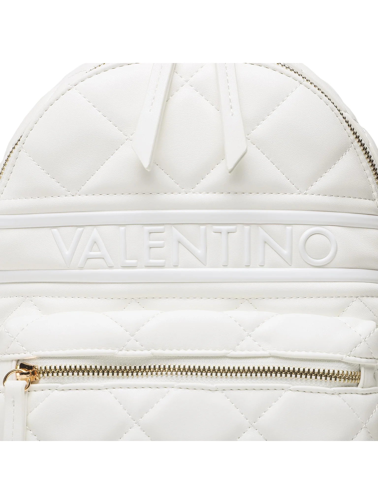 VALENTINO BAGS Zaino Donna Bianco Trapuntato con Dettagli a Contrasto