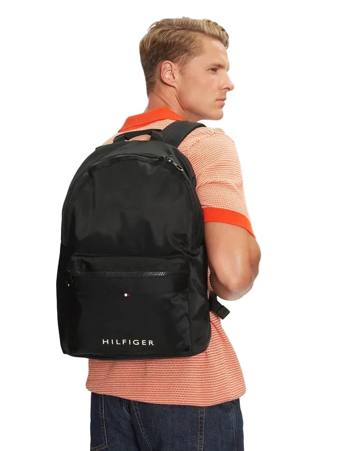 Tommy Hilfiger Zaino Uomo Nero Spalline Regolabili Logo Zaini - vista 2