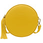 Borsa Donna a Tracolla Rotonda, In Vera Pelle, Made in Italy, Modello Dora Parubi Borse Giallo - vista 26