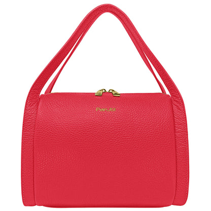 Borsa Donna a Mano con Tracolla, In Vera Pelle Morbida, Made in Italy, Modello Anette Parubi Borse Rosso - vista 57
