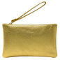 Pochette Donna a Mano, In Vera Pelle Laminata, Made in Italy, Modello Aura Parubi Oro - vista 7