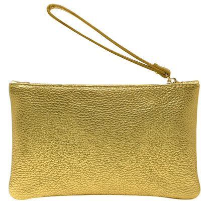 Pochette Donna a Mano, In Vera Pelle Laminata, Made in Italy, Modello Aura Parubi - vista 8
