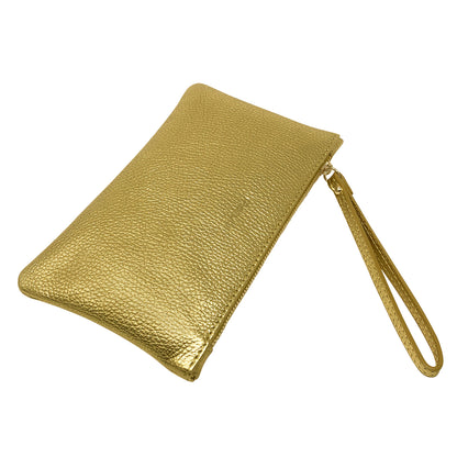 Pochette Donna a Mano, In Vera Pelle Laminata, Made in Italy, Modello Aura Parubi - vista 10