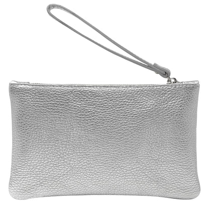 Pochette Donna a Mano, In Vera Pelle Laminata, Made in Italy, Modello Aura Parubi - vista 2