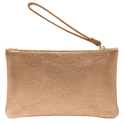 Pochette Donna a Mano, In Vera Pelle Laminata, Made in Italy, Modello Aura Parubi - vista 14